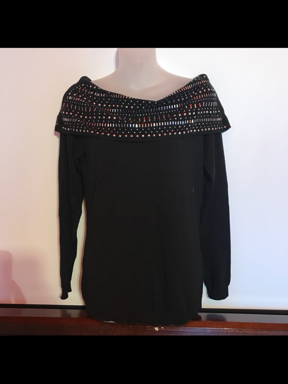 New York & Company Women's Embellished Cowl Neck Sweater